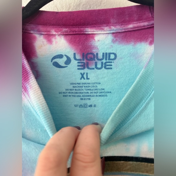 Vintage 1999 Grateful Dead TShirt XL Tie Dye Liquid Blue Queen of Spades 2 Side - Picture 5 of 6